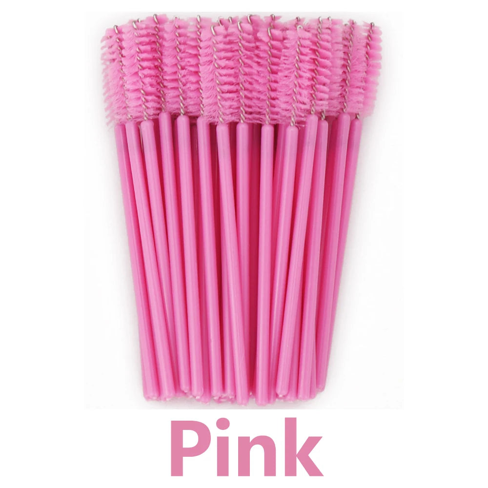 50Pcs  Disposable Eyelash  Brush Soft Head Crystal Eyebrow Brush Lash Extension Brush  Mascara Wand