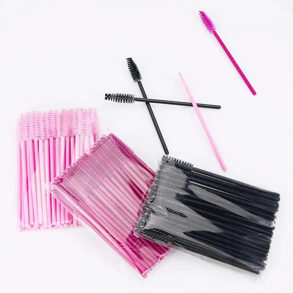 50Pcs  Disposable Eyelash  Brush Soft Head Crystal Eyebrow Brush Lash Extension Brush  Mascara Wand