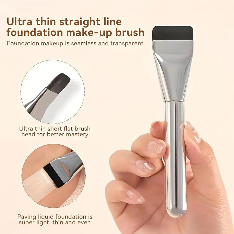 1/2Pc Multi-Use Flat Foundation Brush Ultra-Fine, Hypoallergenic Foundation Brush Perfect for Face Contouring