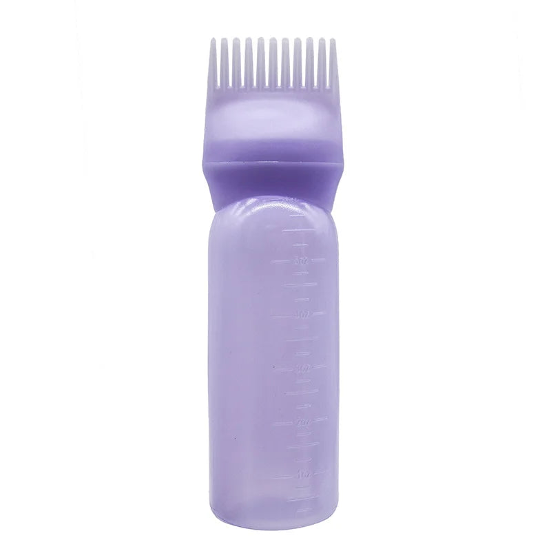 3 Color Salon Hair Oil Applicator Bottle Professional Hairdressing Dyeing Comb Bottles