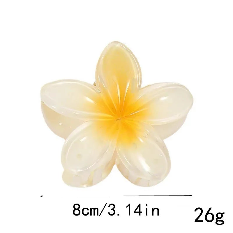 2/4/6pcs Flower Hawaiian Gradient Hair Clips