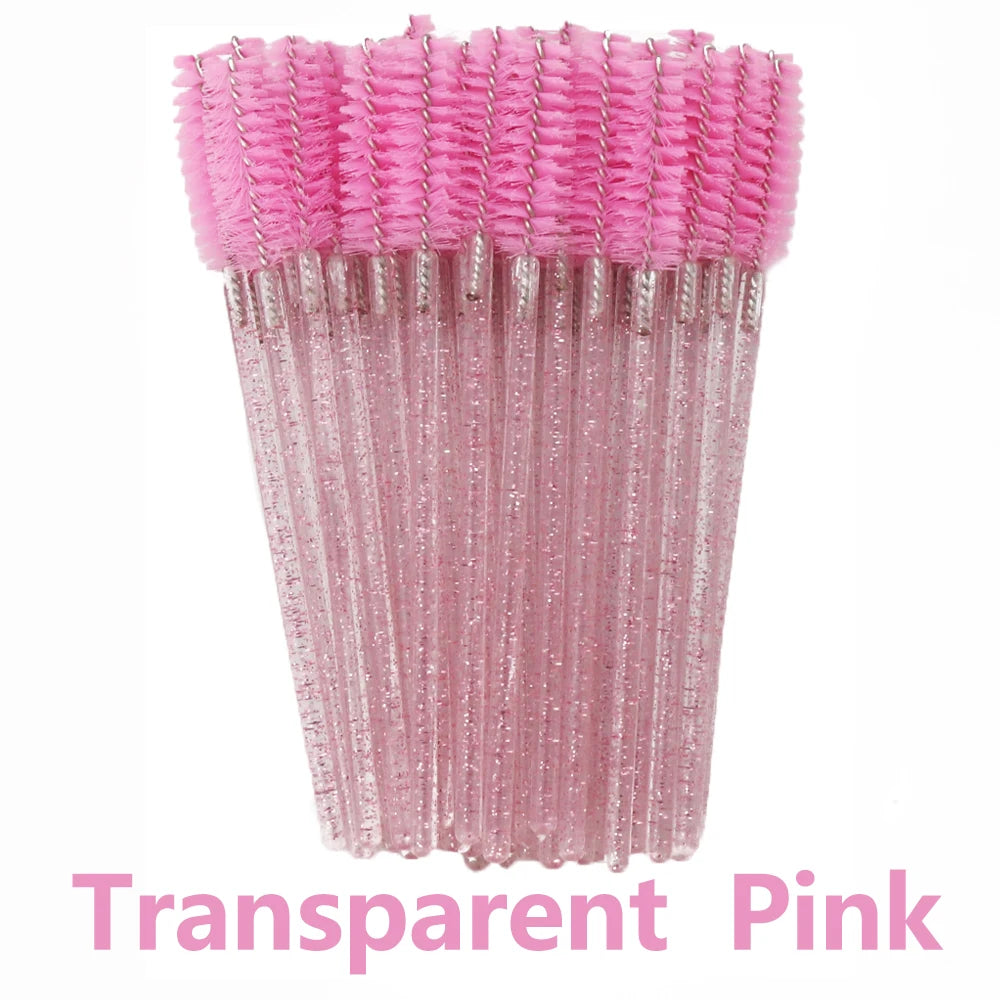 50Pcs  Disposable Eyelash  Brush Soft Head Crystal Eyebrow Brush Lash Extension Brush  Mascara Wand