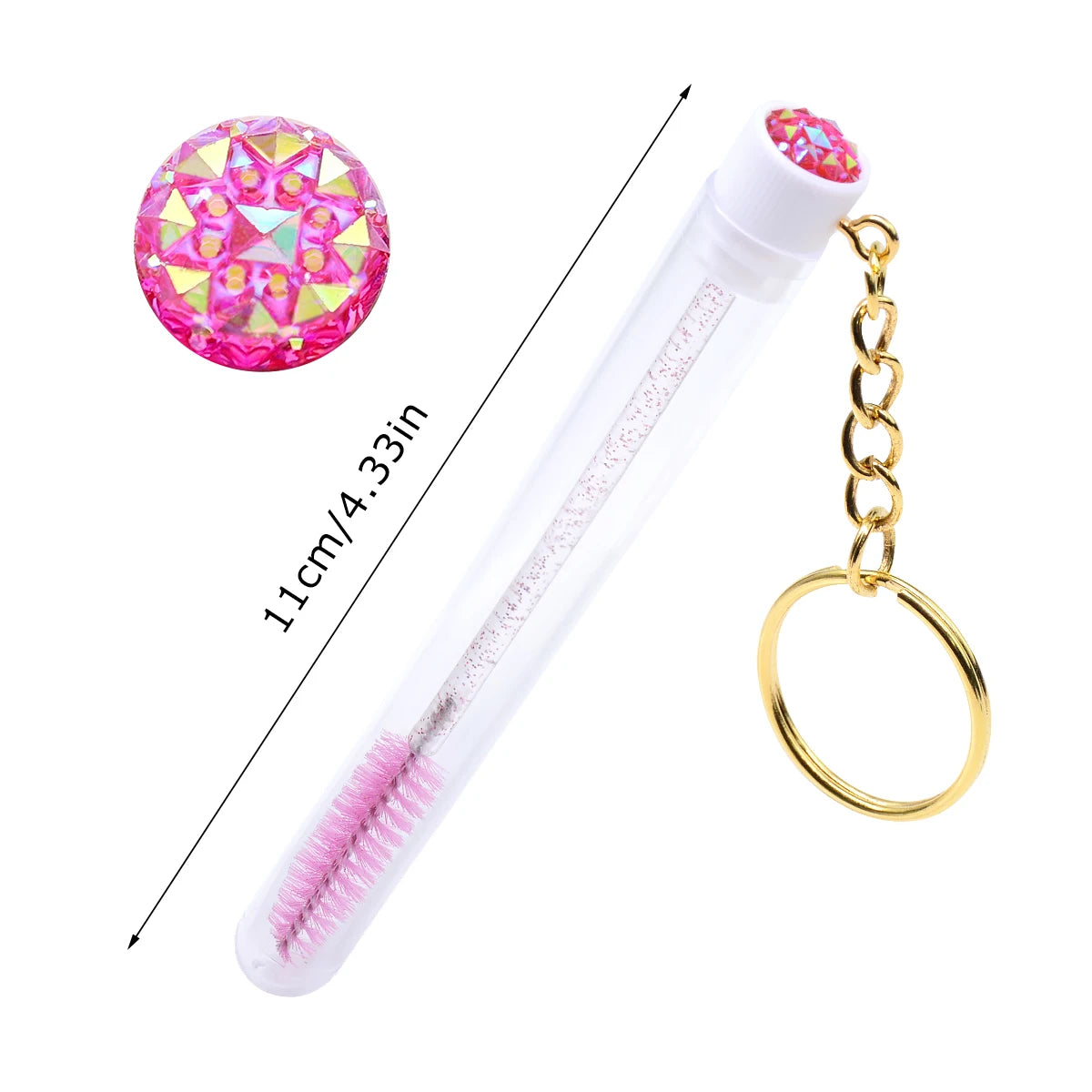 5pcs Eyelash Brushes Tubes With Keychain