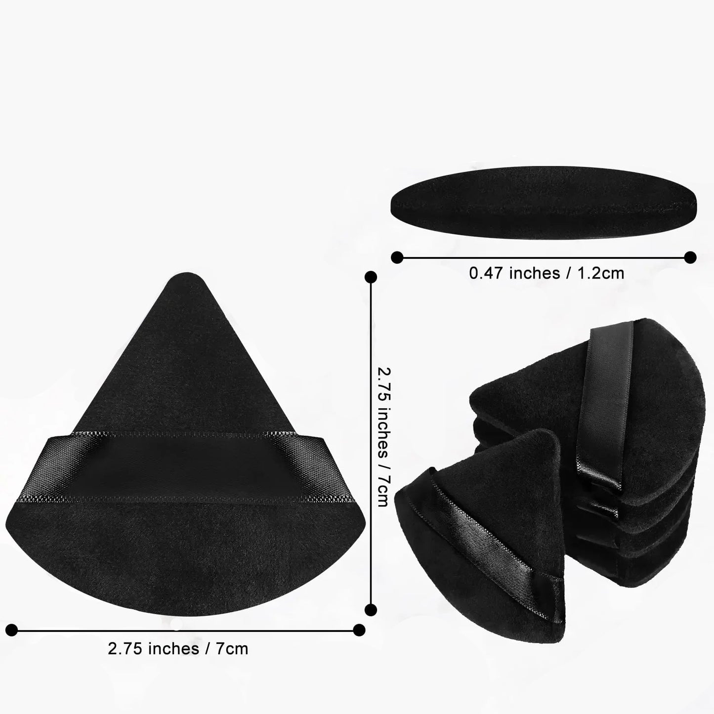 10/20Pcs Triangle Velvet Powder Puff Set – Mini Reusable Makeup Sponge