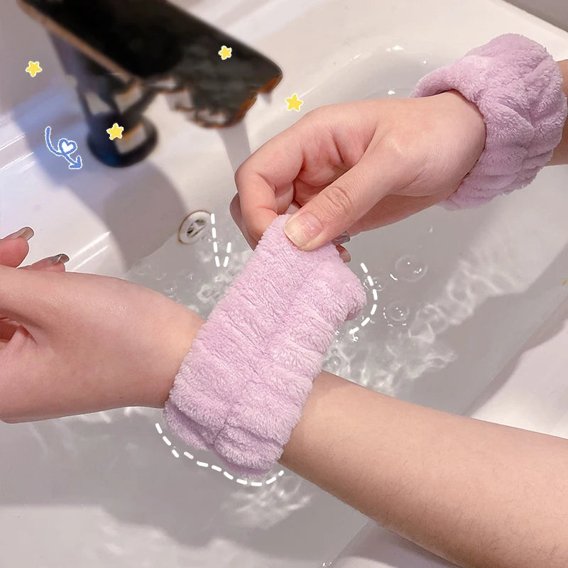 1 Pair Wrist Spa Washband Microfiber