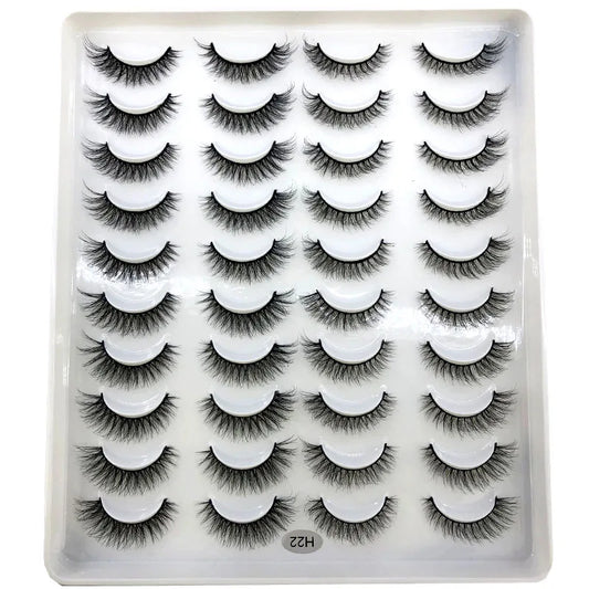 20 Pairs 3D Faux Mink Lashes Natural False Eyelashes Dramatic Fluffy Soft Wispy Volume Reusable Eyelash